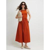 River Island Sleeveless Whipstitch Maxi Dress - Dark Orange