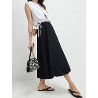 River Island Bubble Hem Midi Skirt - Black