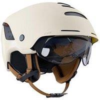 Decathlon City Cycling Helmet With Visor And Rear Light 900 - Beige