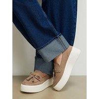 River Island Faux Suede Platform Tassel Trainers