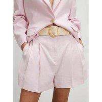River Island Linen Look Belted Shorts