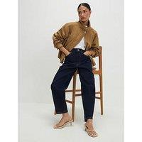River Island Petite Mid Rise Barrel Leg Jeans - Blue