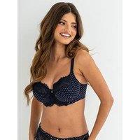 Pour Moi Bliss Printed Mesh Non-Padded Side Support Bra D-J