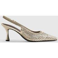 River Island Wide Fit Weave Slingback Court Heels