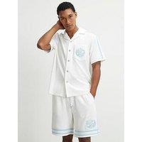 River Island Regular Fit Towelling Revere Shirt