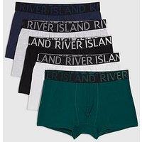 River Island Mixed Waistband Pack Of 5 Trunks