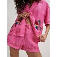 River Island Neon Embroidered Cutwork Shorts