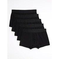 River Island Jacquard Waistband Pack Of 5 Trunks