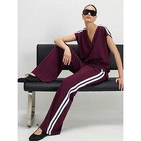 River Island Red Side Stripe Premium Joggers
