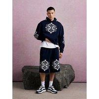 River Island Bermuda Baroque Embroidered Shorts
