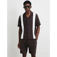 River Island Regular Fit Stripe Towelling Shirt