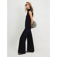 River Island Cotton Textured Wide Leg Trousers