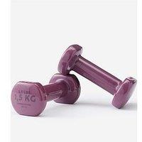Decathlon 1.5Kg Fitness Dumbbells Twin-Pack - Burgundy