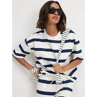 River Island Premium Striped Boxy T-Shirt