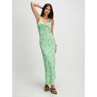 River Island Floral Print Cowl Neck Maxi Dress