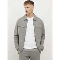 River Island Muscle Fit Shacket - Grey