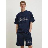 River Island Regular Fit Ame Saint Stripe Shorts - Blue
