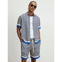 River Island Tile Print Shorts - Blue