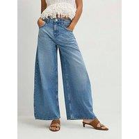 River Island Horseshoe Barrel Leg Jeans - Blue