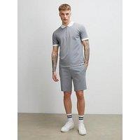 River Island Slim Fit Pinstripe Shorts - Grey