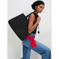 River Island Jacquard Embroidered Shopper Bag - Black