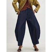 River Island Elasticated Horseshoe Barrel Leg Jeans - Blue