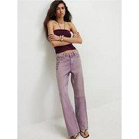 River Island Relaxed Straight Leg Jeans - Purple