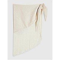River Island Fringe Jacquard Hip Scarf - Cream
