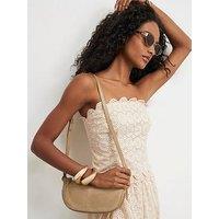 River Island Suede Slouchy Crossbody Bag - Beige