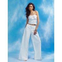 River Island Boutique Lace Bandeau Top - White