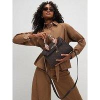 River Island Scarf Embossed Charm Tote Bag - Brown