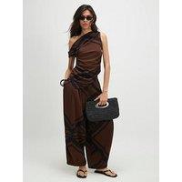 River Island Geometric Print Balloon Leg Trousers - Brown