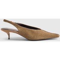 River Island Suede Slingback Kitten Heels - Beige