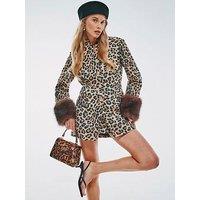 River Island Mini Leopard Print Tote Bag - Brown