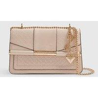 River Island Monogram Gold Chain Shoulder Bag - Cream