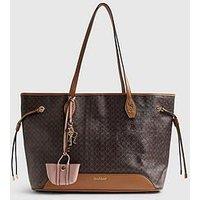 River Island Monogram Side Tie Shopper Bag - Brown