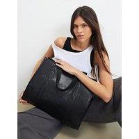 River Island Debossed Branding Shopper Bag - Black