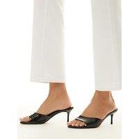 River Island Mule Heeled Sandals - Black