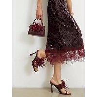 River Island Perspex Flower Heeled Mules - Red