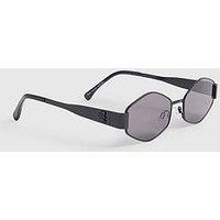 River Island Slim Hexagonal Sunglasses - Black