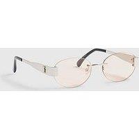 River Island Frameless Round Slim Sunglasses - Silver