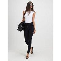 River Island Racer Waistband Skinny Jeans - Black