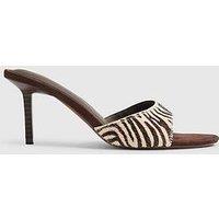 River Island Zebra Mule Heeled Sandals - Brown