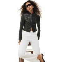 River Island Faux Leather Fitted Drummer Jacket - Black