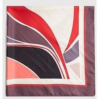 River Island Print Large Square Hip Scarf - Red
