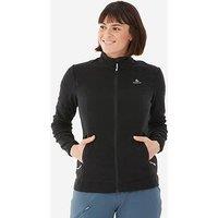 Decathlon Womens Mountain Walking Full-Zip Fleece Mh100 - Black