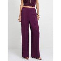 River Island Darted Wide Leg Trousers - Purple