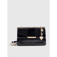 River Island Monogram Bar Front Shoulder Bag - Black