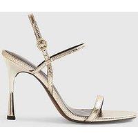 River Island Open Back High Heeled Sandal - Gold