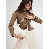 River Island Quilted Utility Crossbody Bag - Cream